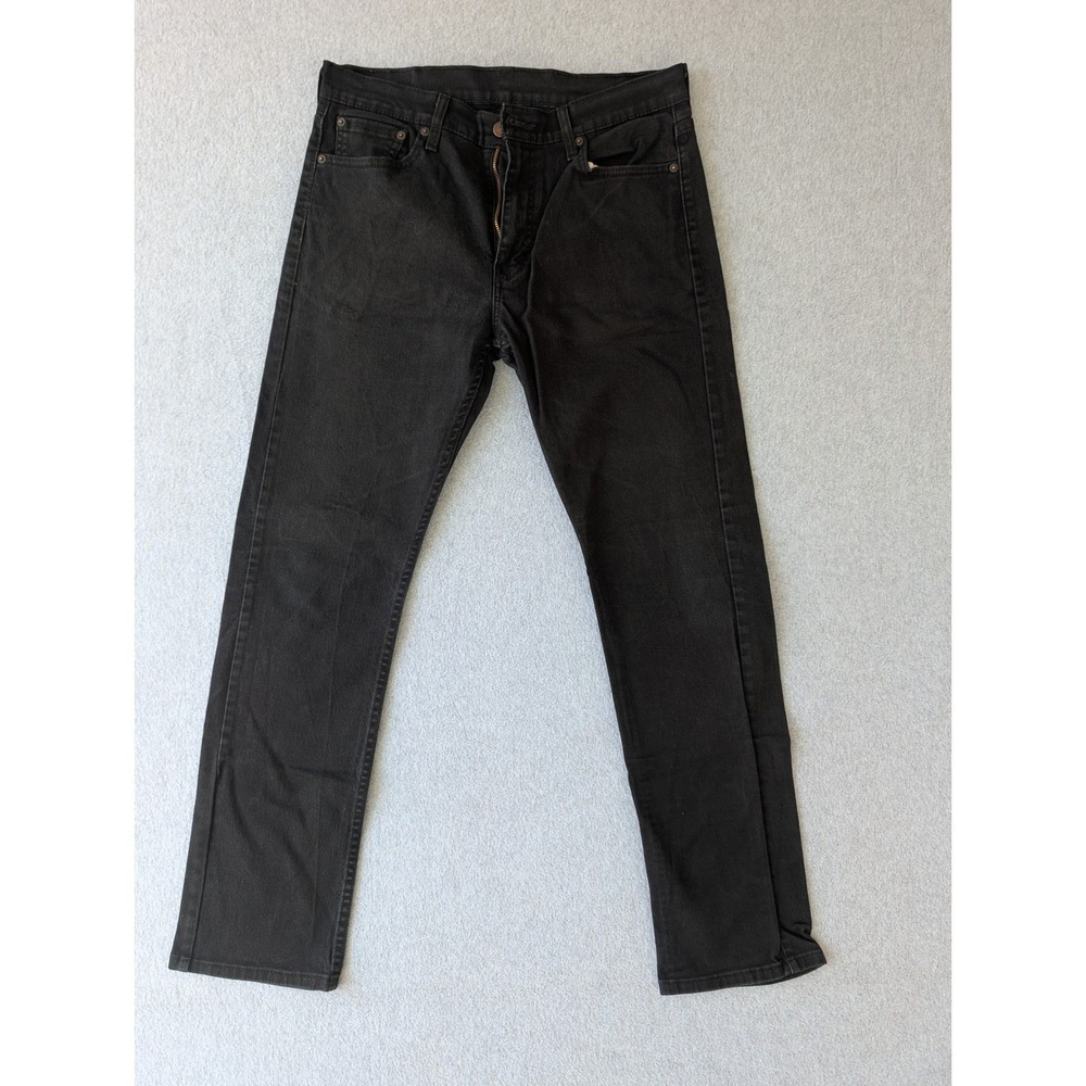 Levis Jeans 513 Slim Straight Mens 32x32 Washed Black Denim Pants